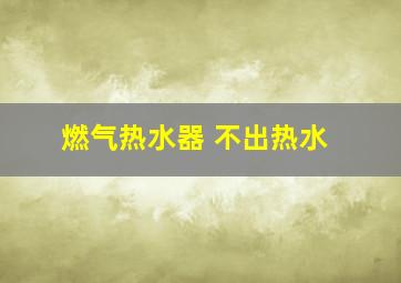 燃气热水器 不出热水